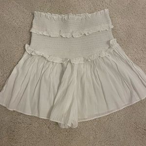 White Ruched Skort